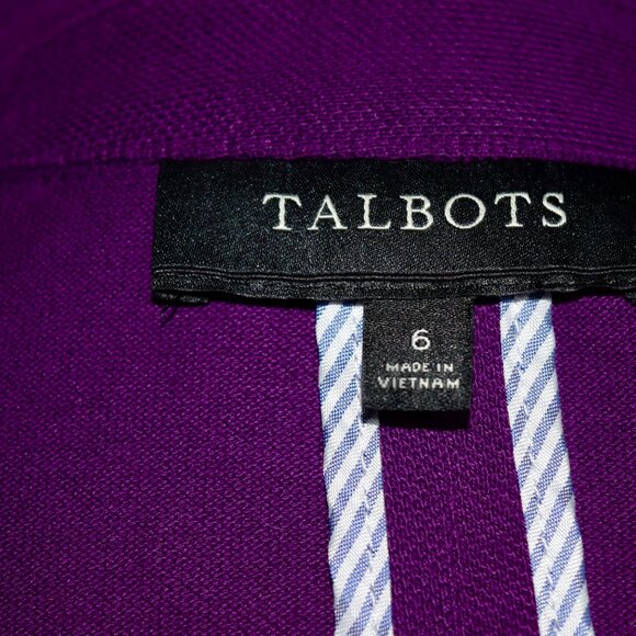 Talbots Purple Single Button Notch Lapel Blazer Jacket Size 6 - Picture 7 of 7